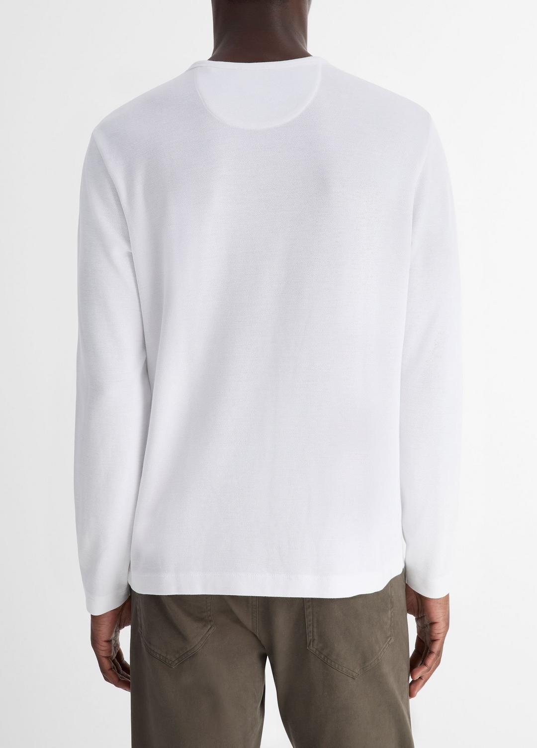 Pima Cotton Piqué Long-Sleeve T-Shirt in Long Sleeve - OPTIC WHITE | VINCE Men