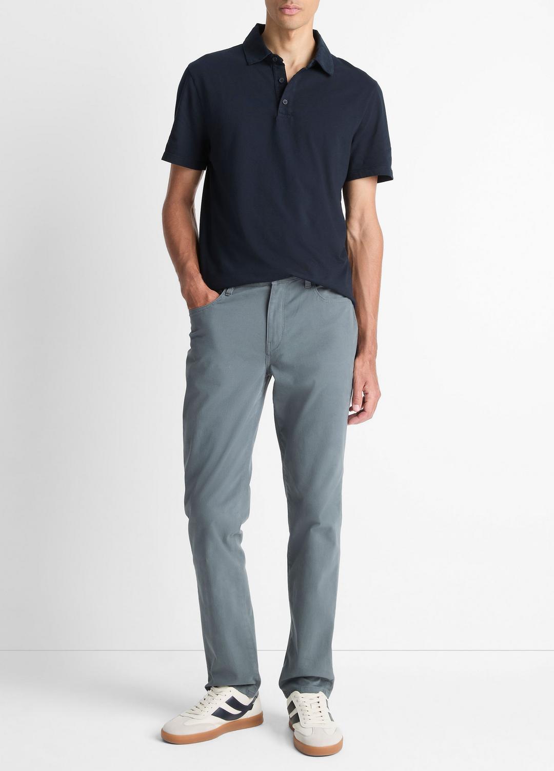 Garment Dye Cotton Polo Shirt in Henleys & Polos - WASHED COASTAL | VINCE Men