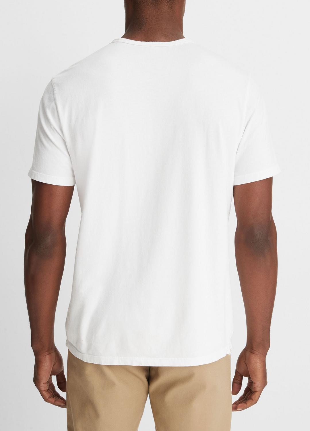 Garment Dye Cotton T-Shirt in Short Sleeve - OPTIC WHITE | VINCE Men