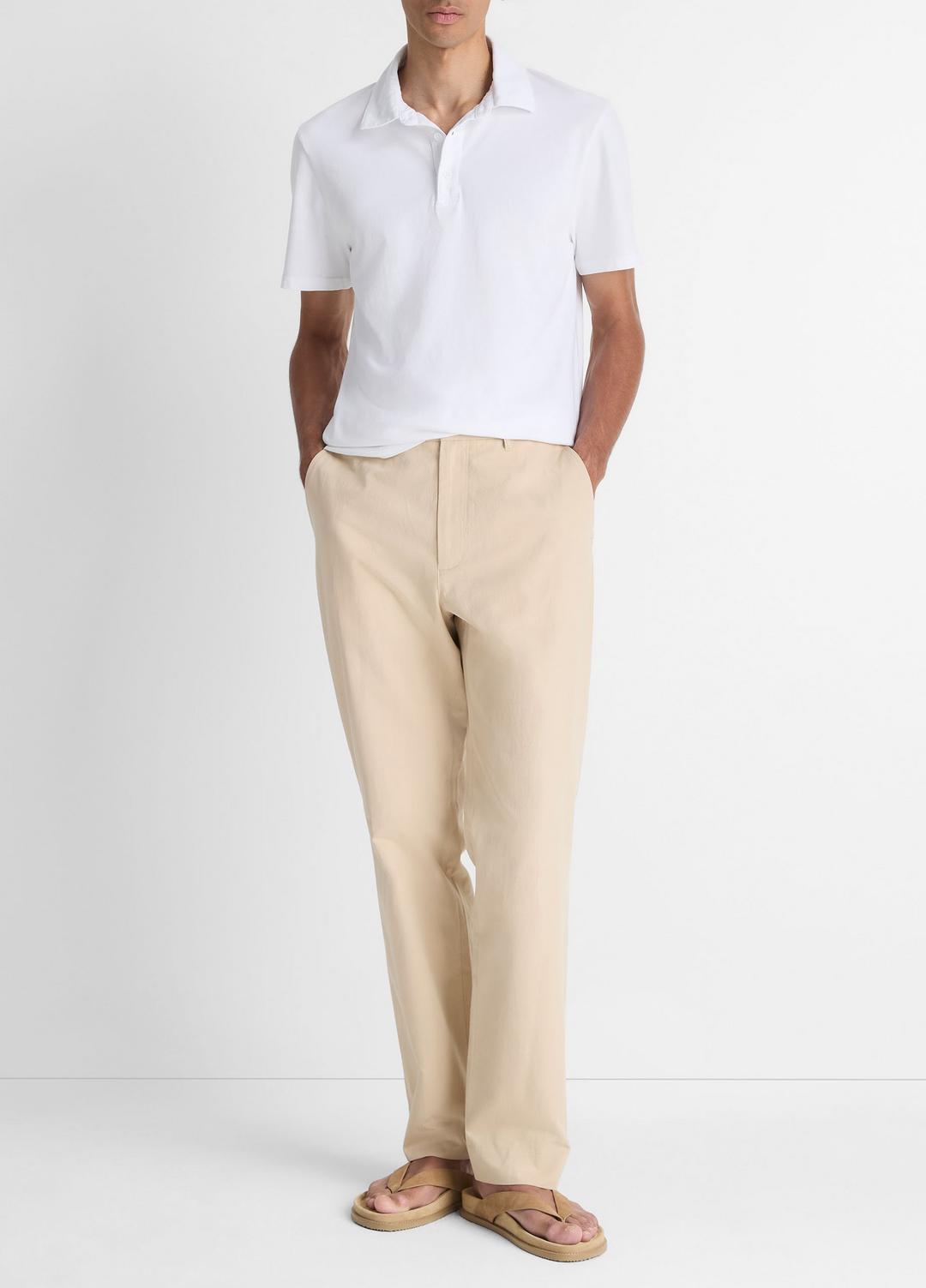 Garment Dye Cotton Polo Shirt in Henleys & Polos - OPTIC WHITE | VINCE Men