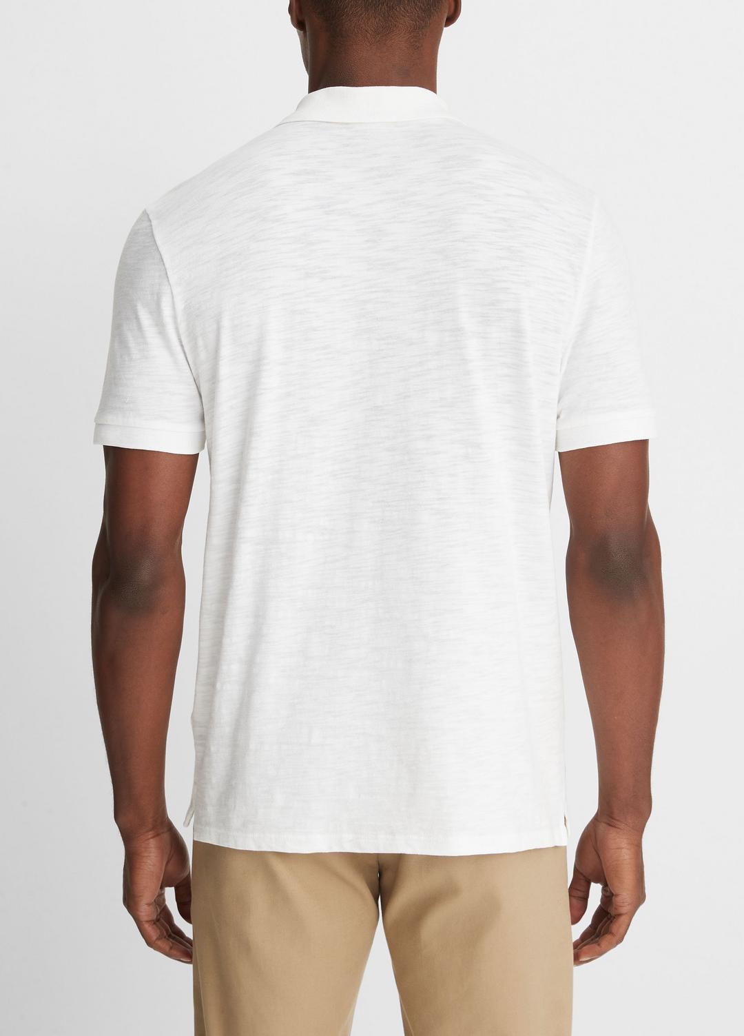 Classic Slub Polo Shirt in Henleys & Polos - WHITE | VINCE Men