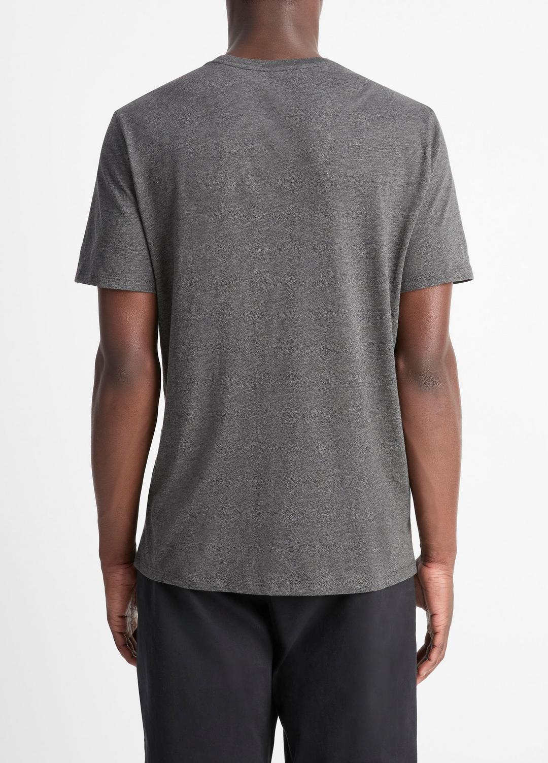 Pima Cotton Crew Neck T-Shirt in Short Sleeve - HEATHER CARBON | VINCE Men