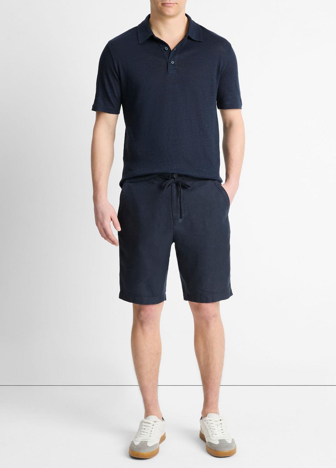 Linen Polo Shirt in Henleys & Polos - COASTAL BLUE | VINCE Men
