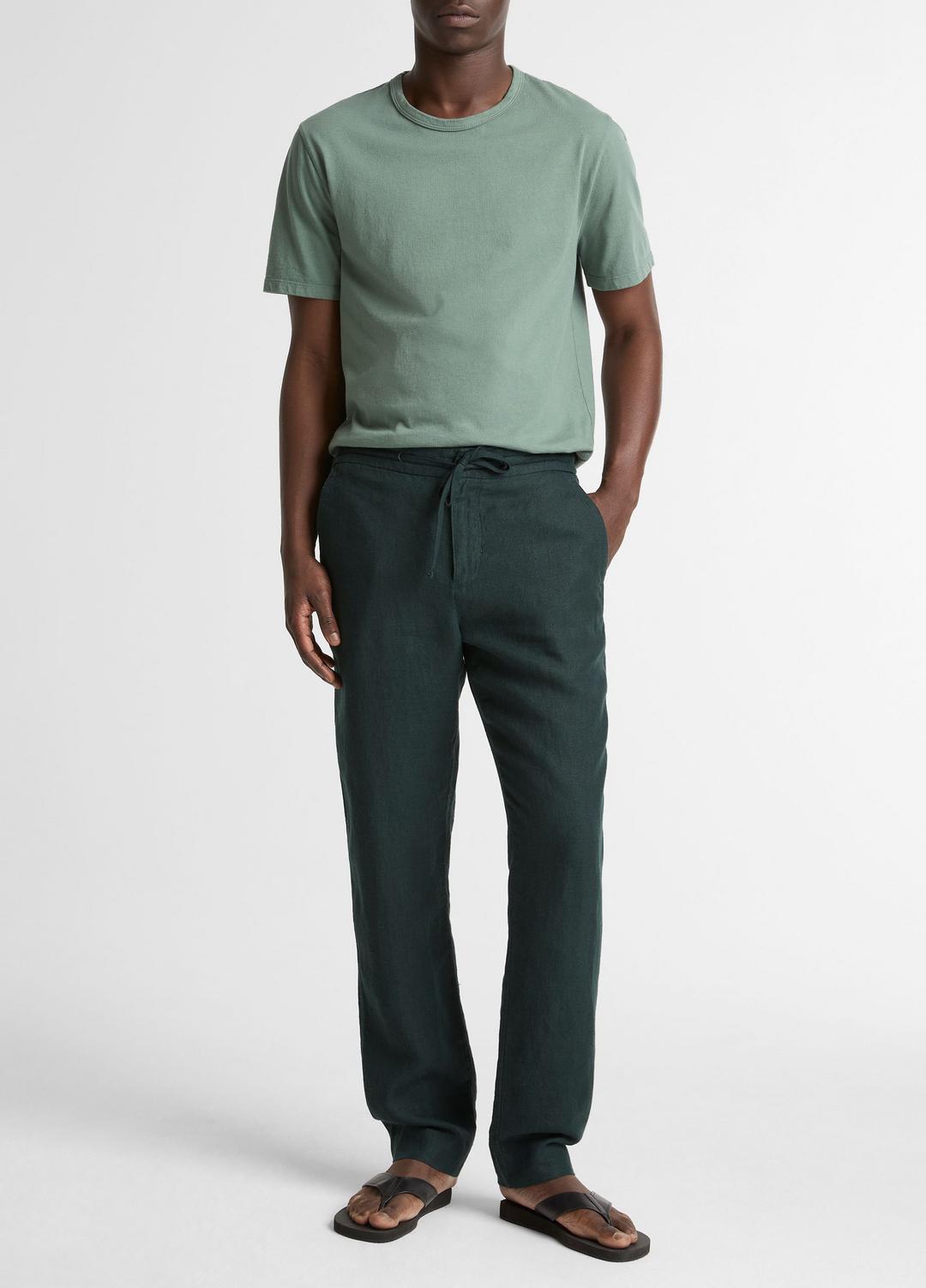 Garment Dye Cotton T-Shirt in Short Sleeve - WASHED LAUREL | VINCE Men