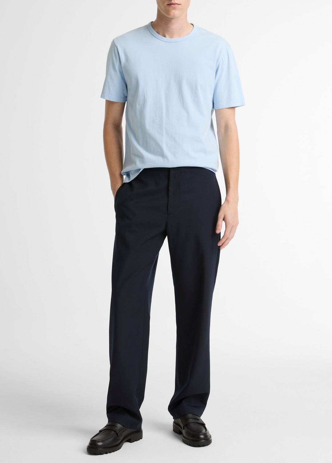 Garment Dye Cotton T-Shirt in Short Sleeve - WASHED RAINWATER | VINCE Men