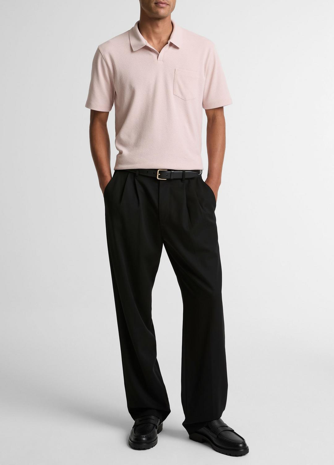 Cotton-Blend Johnny-Collar Polo Shirt in Henleys & Polos - PARADISE | VINCE Men