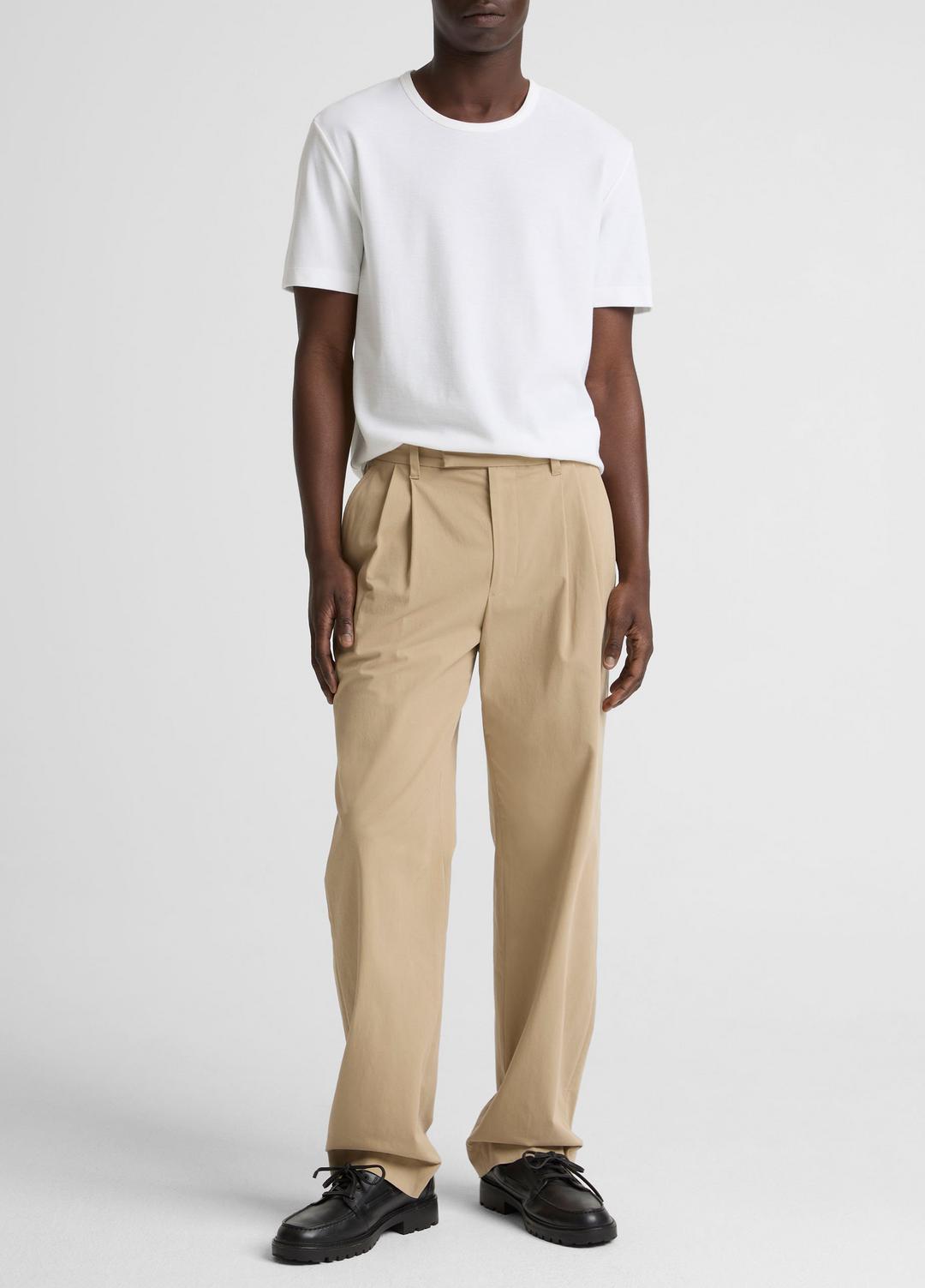 Pima Cotton Piqué Crew Neck T-Shirt in Short Sleeve - OPTIC WHITE | VINCE Men