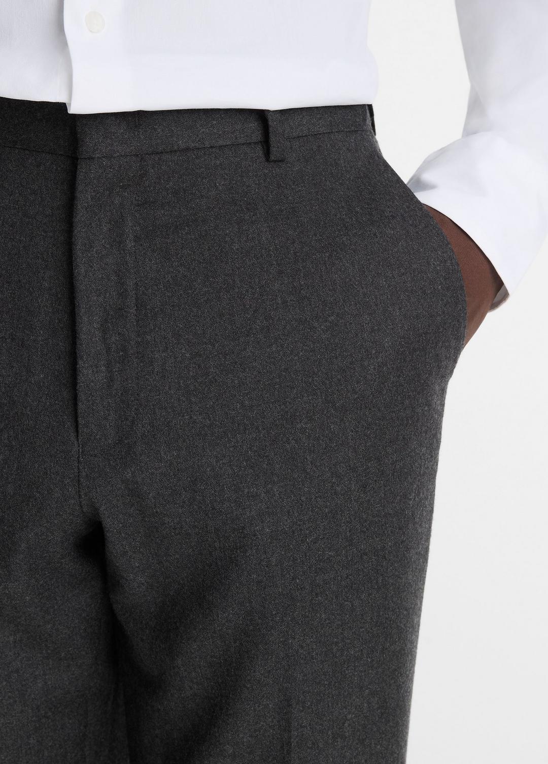 Wool-Silk Flannel Classic Pant in Trousers - CHARCOAL | VINCE Men