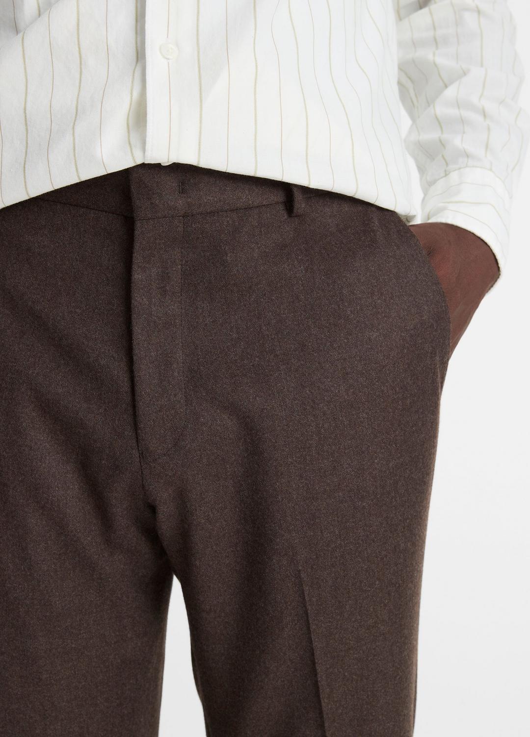Wool-Silk Classic Pant in Trousers - BROWN | VINCE Men