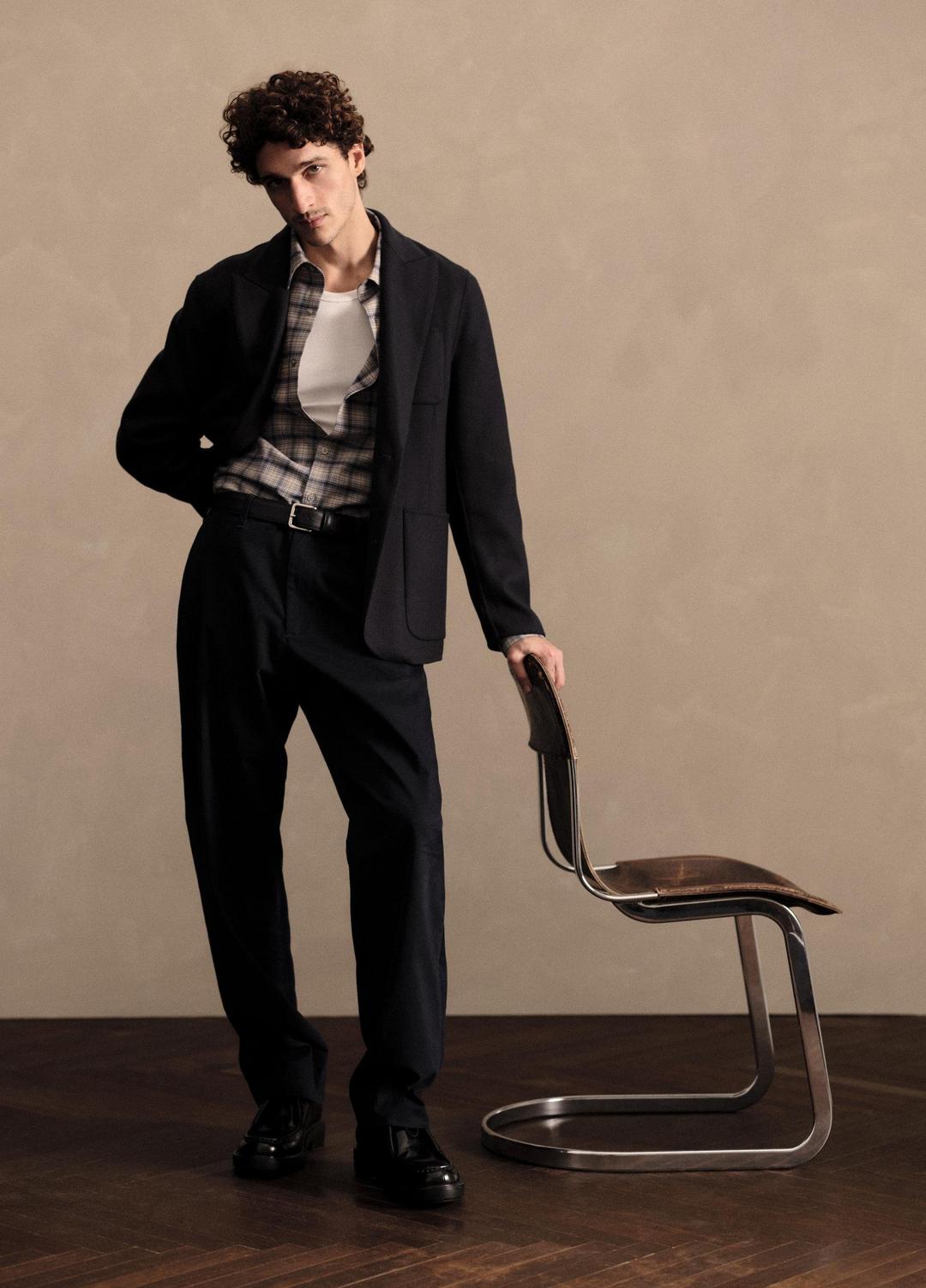 Louie Relaxed Stretch-Cotton Pant in Trousers - COASTAL BLUE | VINCE Men