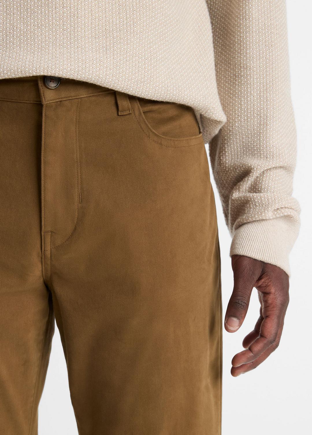 Dylan Slim 5-Pocket Peached Stretch-Cotton Pant in Trousers - LIGHT HIGHLANDS | VINCE Men