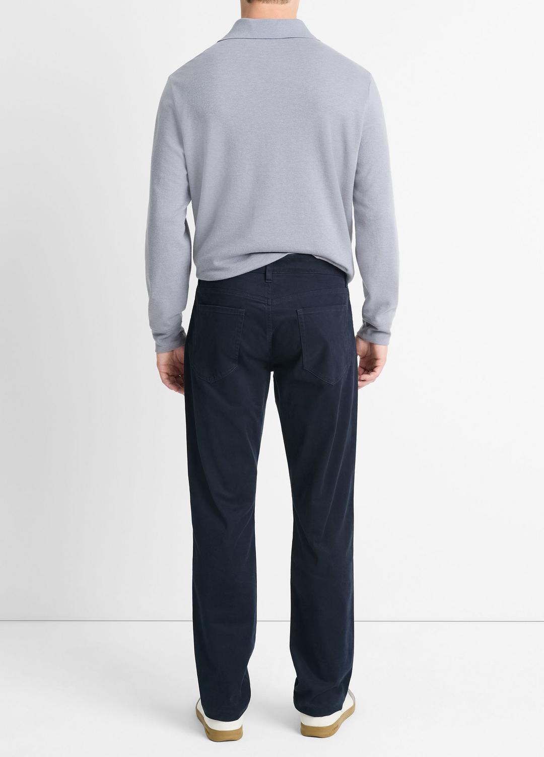 Dylan Slim 5-Pocket Peached Stretch-Cotton Pant in Trousers - COASTAL BLUE | VINCE Men