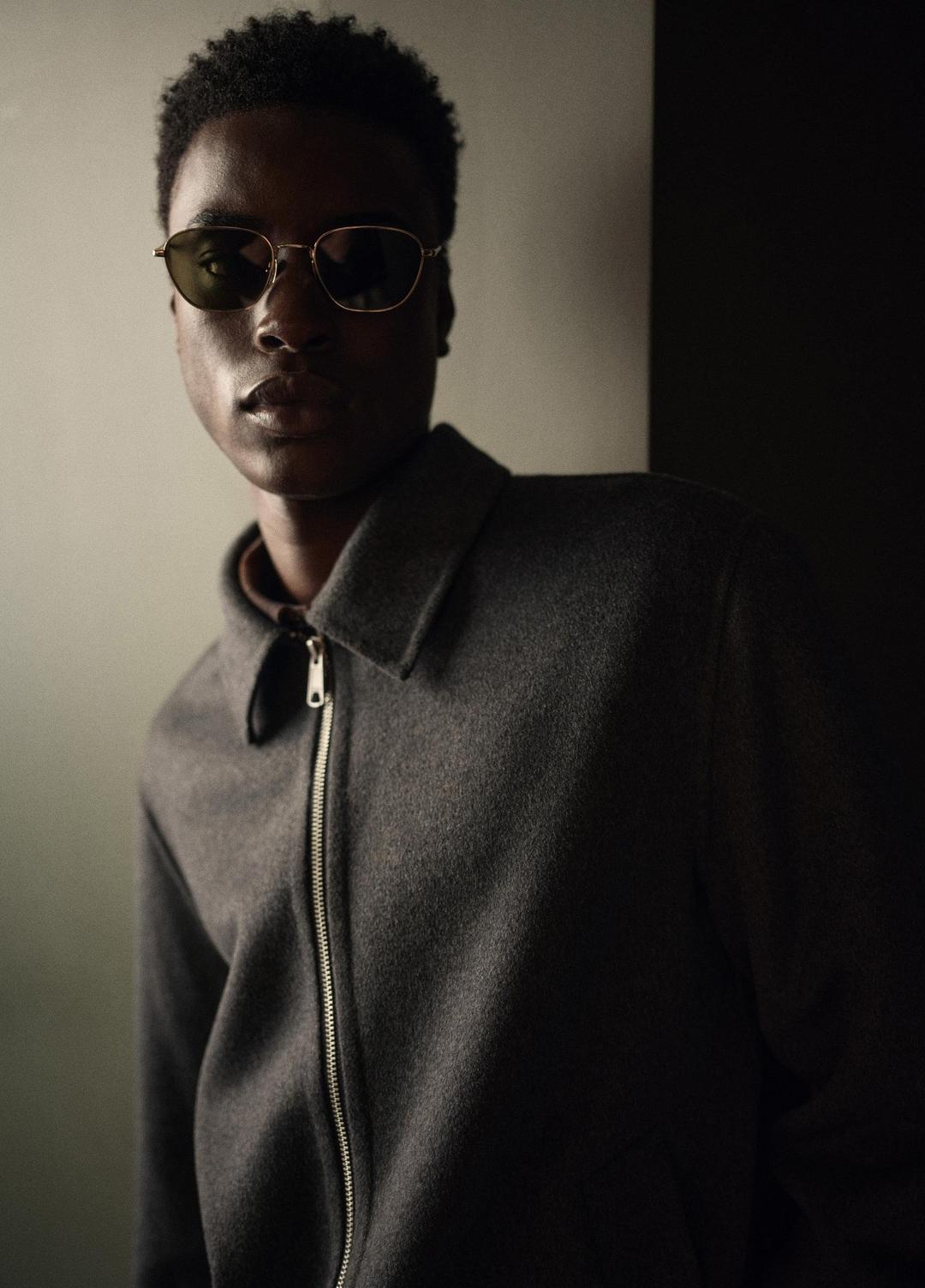 Splittable Wool-Blend Zip-Front Jacket in Jackets - HEATHER BLACK | VINCE Men