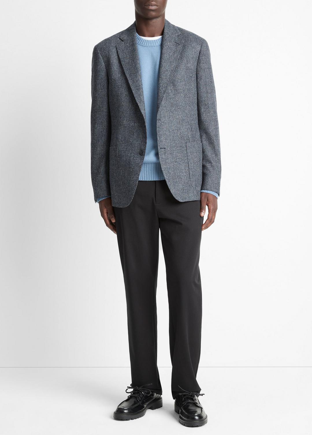 Plaid Alpaca-Blend Relaxed Sport Coat in Blazers - NAVY/BLUE | VINCE Men