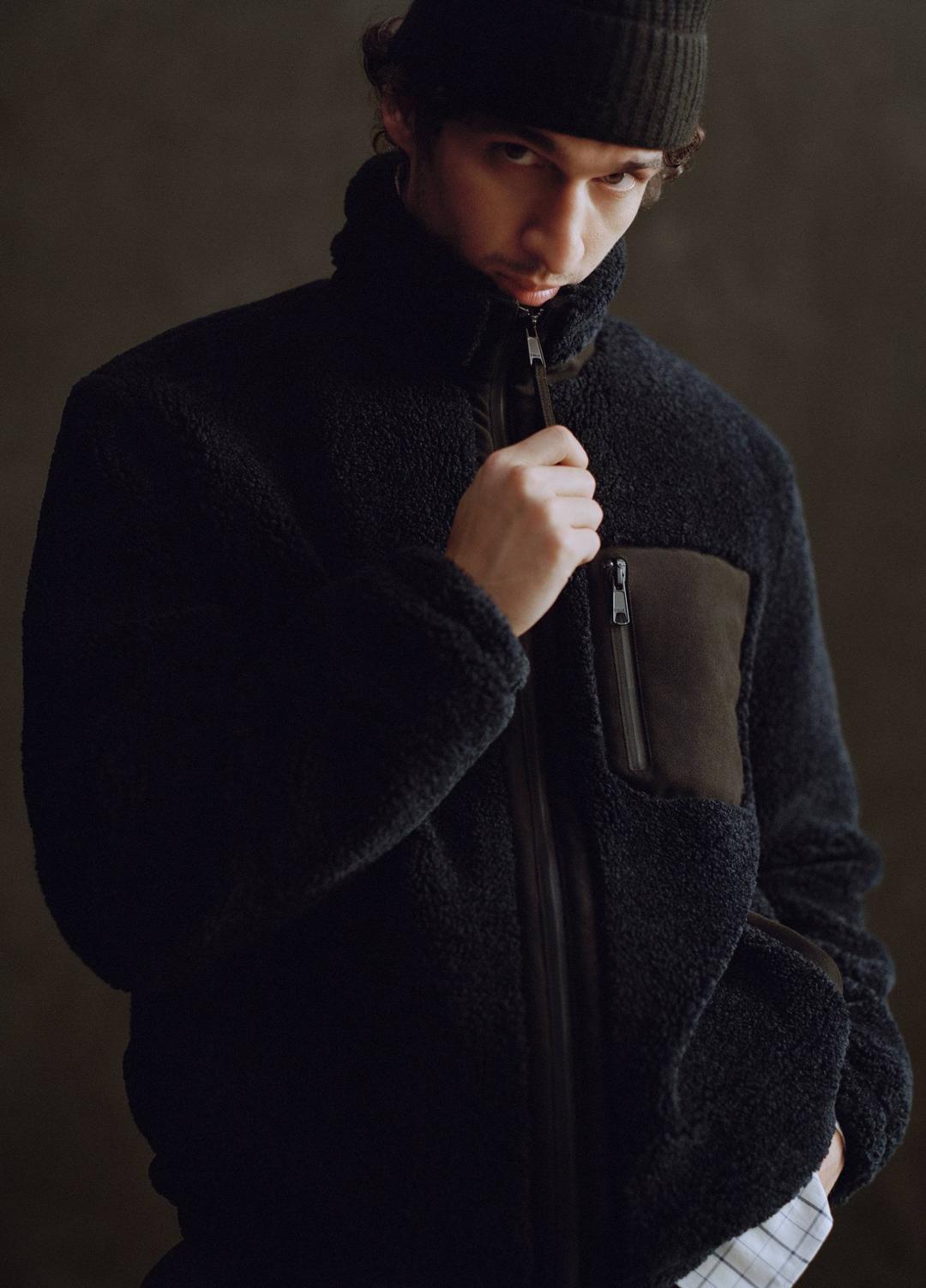 Sherpa Zip Jacket in Jackets - COASTAL BLUE | VINCE Men