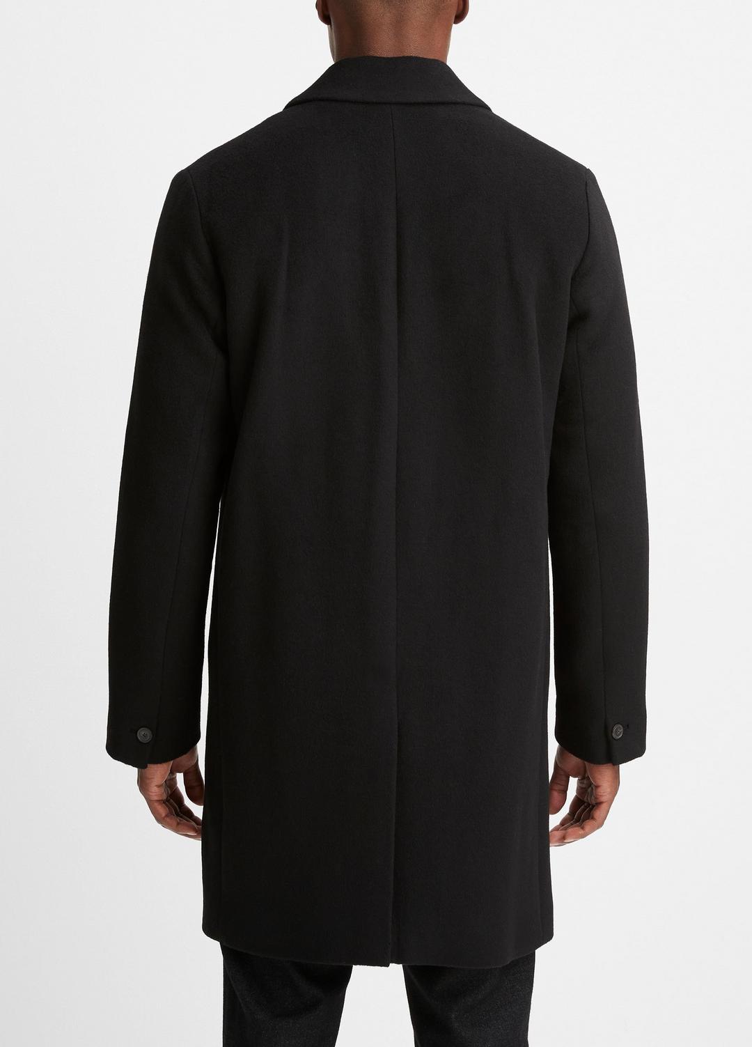 Classic Italian Wool-Blend Coat in Jackets & Outerwear - BLACK | VINCE Men