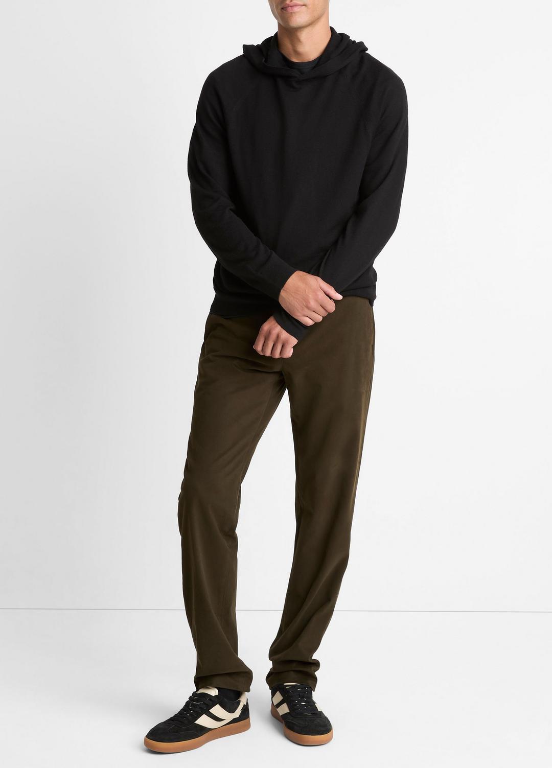 Featherweight Merino Wool-Cashmere Hoodie in Sweatshirts & Hoodies - BLACK | VINCE Men