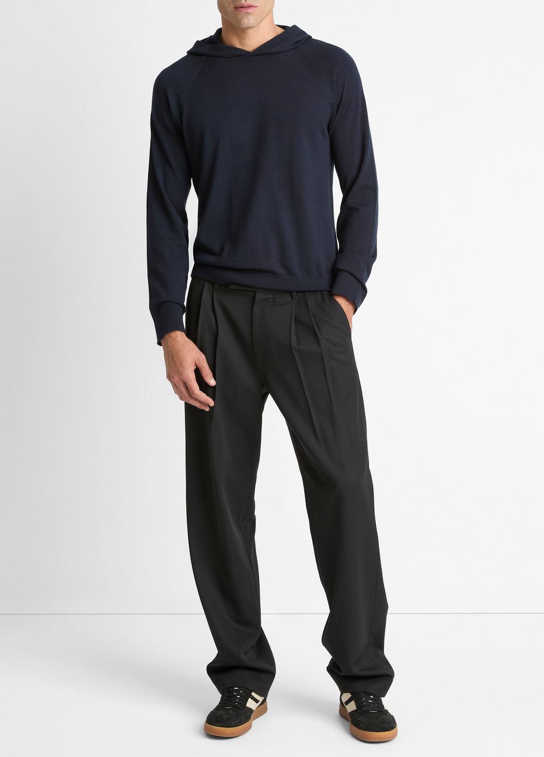 Featherweight Merino Wool-Cashmere Hoodie in Sweatshirts & Hoodies - COASTAL BLUE | VINCE Men
