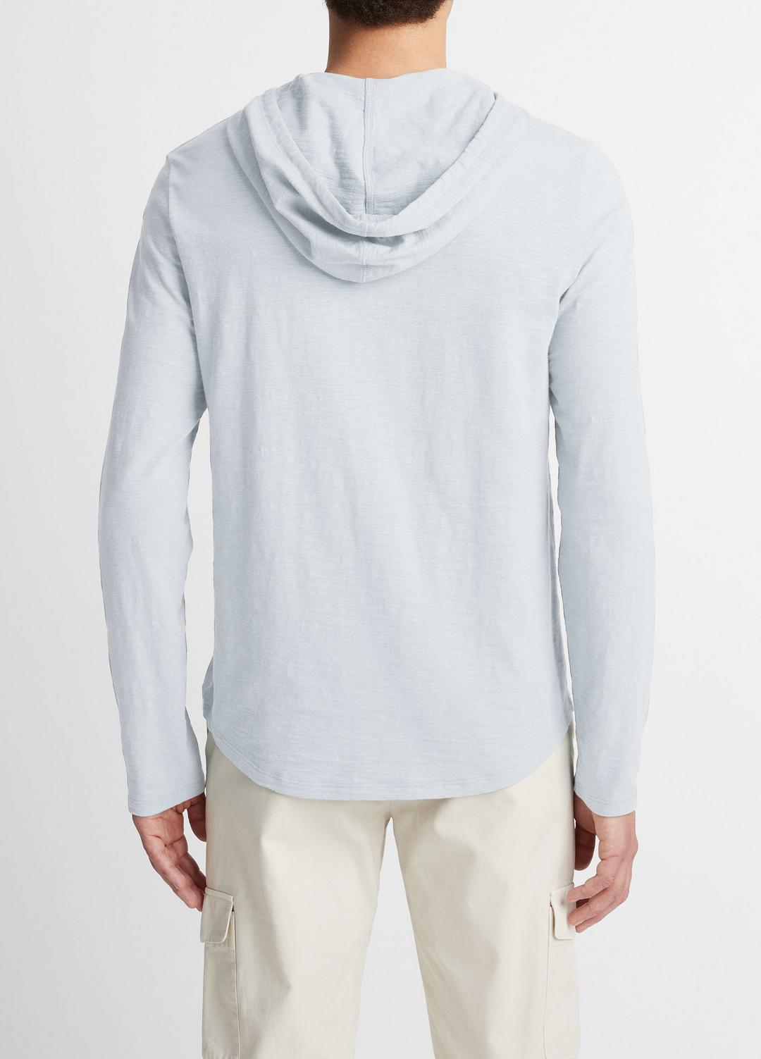 Textured Cotton Hoodie in Sweatshirts & Hoodies - SHIRTING BLUE | VINCE Men