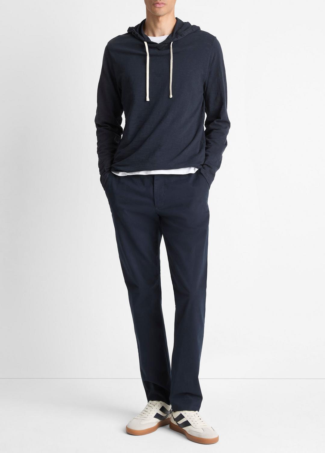 Textured Cotton Hoodie in Sweatshirts & Hoodies - COASTAL BLUE | VINCE Men