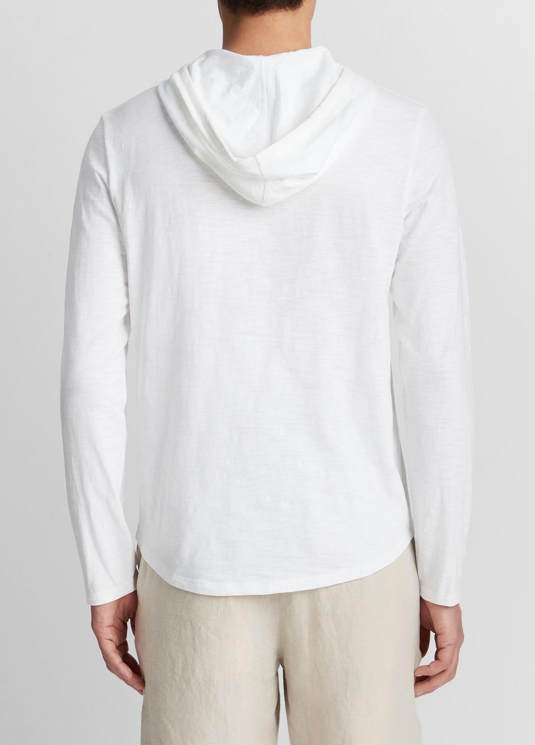 Textured Cotton Hoodie in Sweatshirts & Hoodies - OPTIC WHITE | VINCE Men