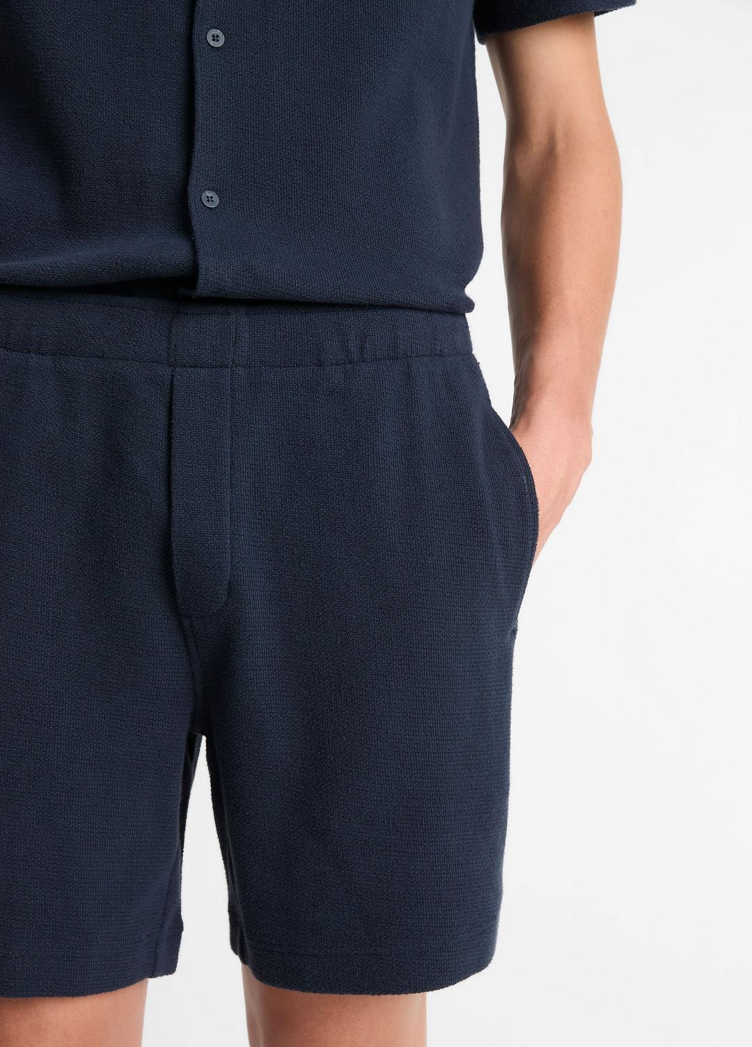 Cotton Bouclé Pull-On Short in Shorts - COASTAL BLUE | VINCE Men