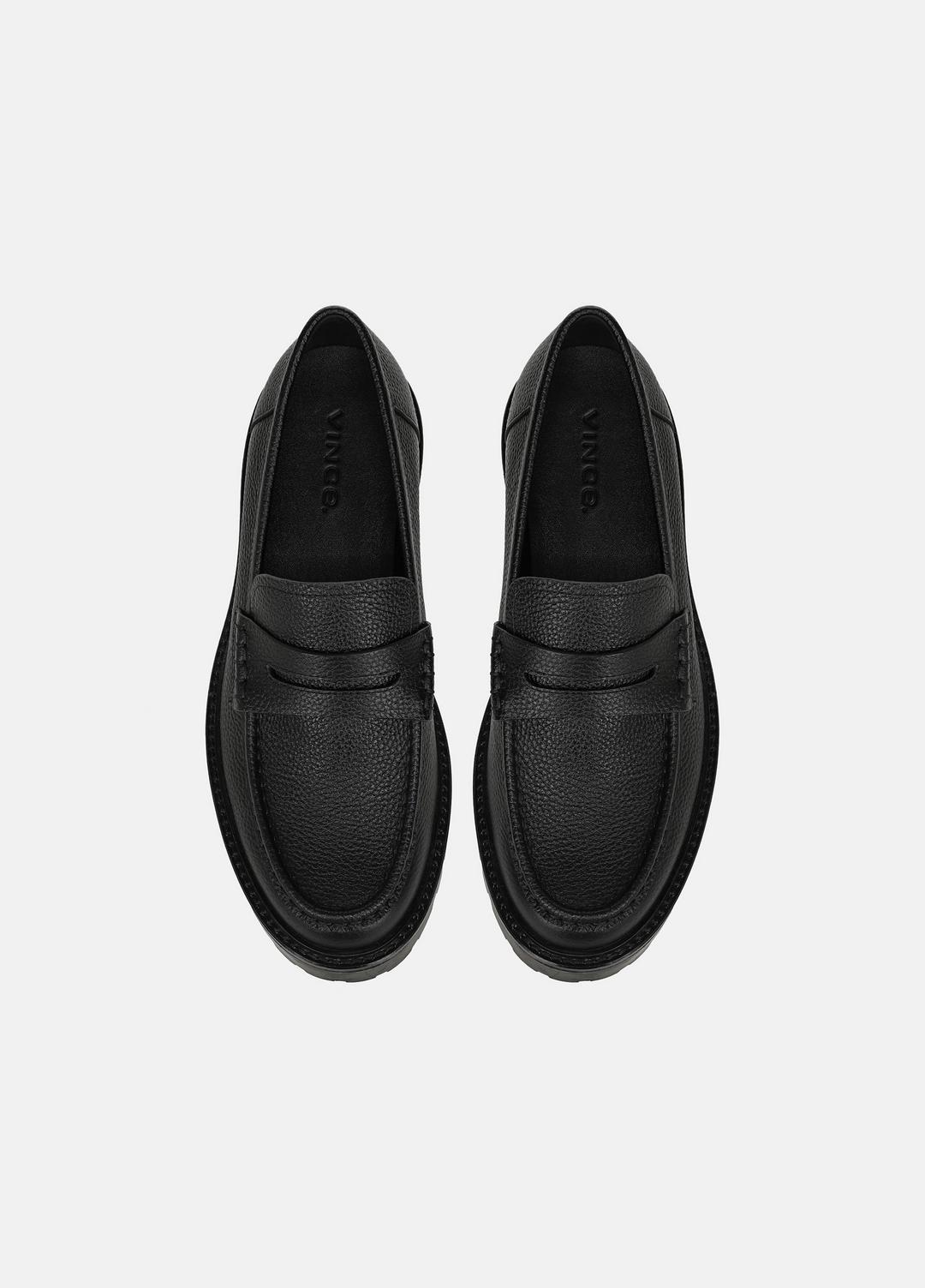 Delmore Leather Lug-Sole Loafer in Loafers - BLACK | VINCE Men