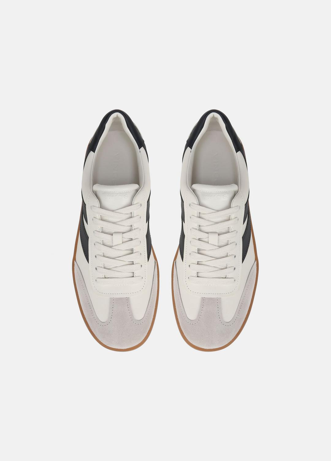 Oasis Leather Sneaker in Sneakers - MILK/NIGHT BLUE | VINCE Men