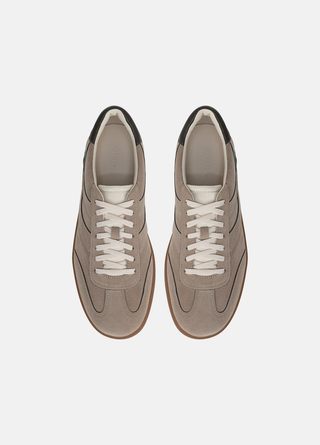 Oasis Contrast-Edge Suede & Leather Sneaker in Sneakers - SANDSTORM/COCOA BROWN | VINCE Men