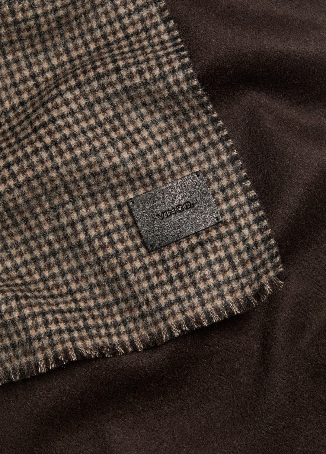 Double-Face Houndstooth Wool-Cashmere Scarf in Scarves & Hats - BROWN | VINCE Men