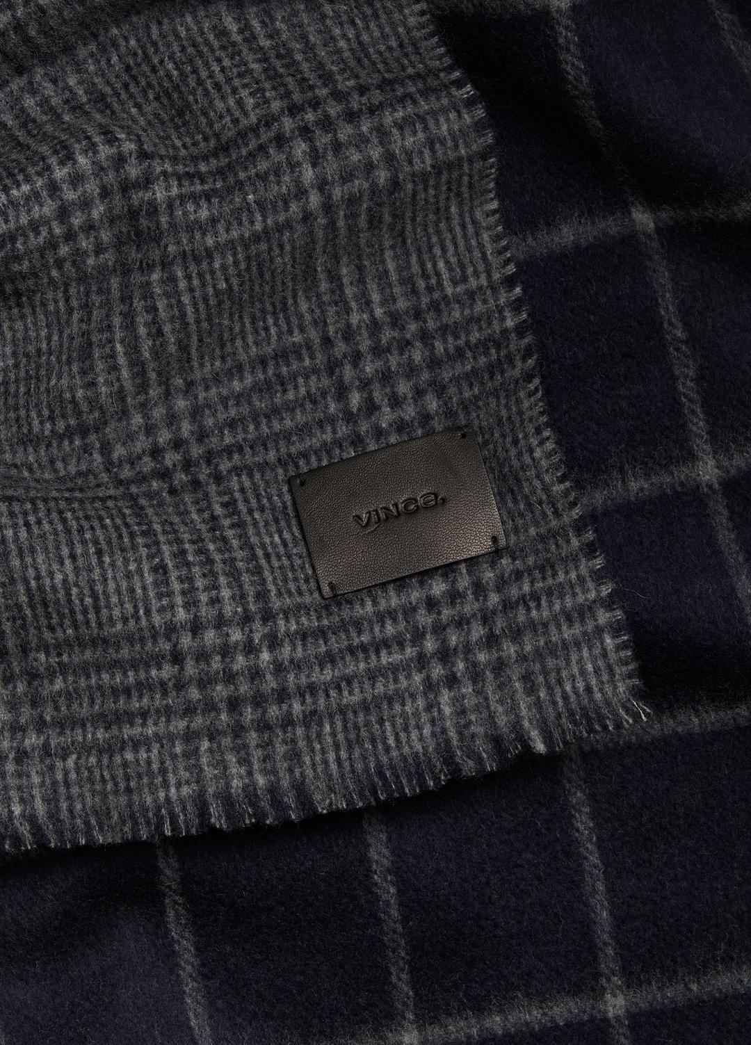 Double-Face Plaid Wool-Cashmere Scarf in Scarves & Hats - COASTAL BLUE/MEDIUM HEATHER GREY | VINCE Men