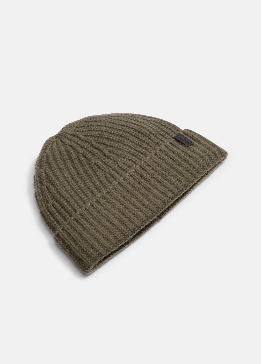 Cashmere Shaker-Stitch Beanie in Scarves & Hats - SURPLUS OLIVE | VINCE Men