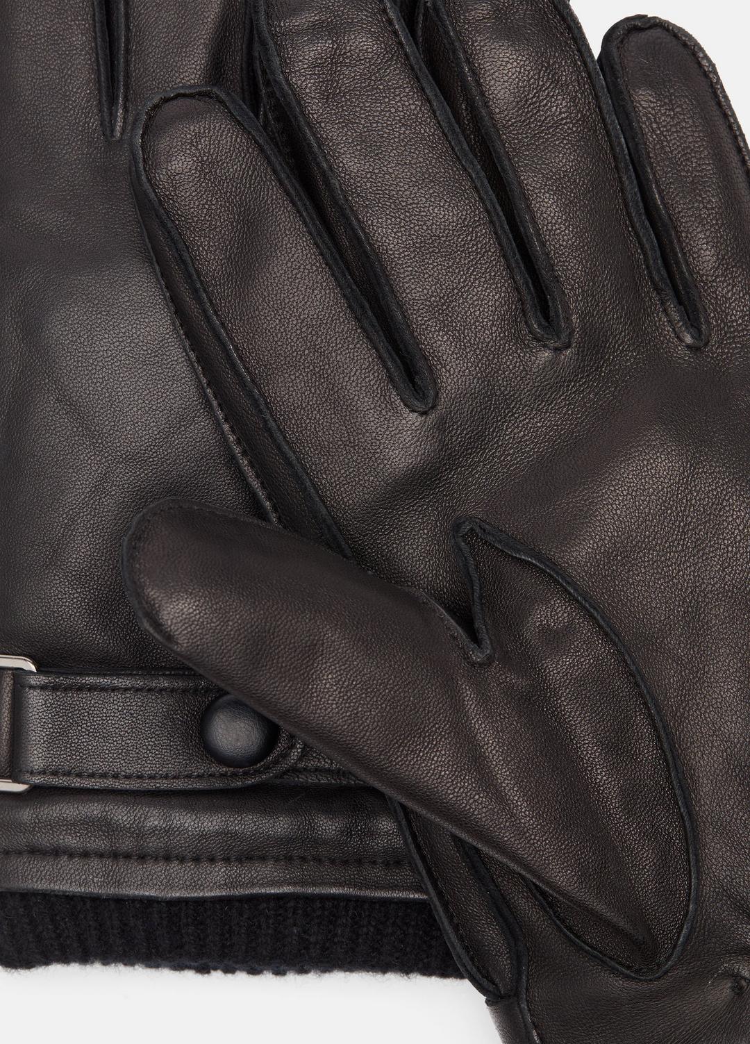 Leather Wrist-Strap Glove in Gloves - BLACK | VINCE Men