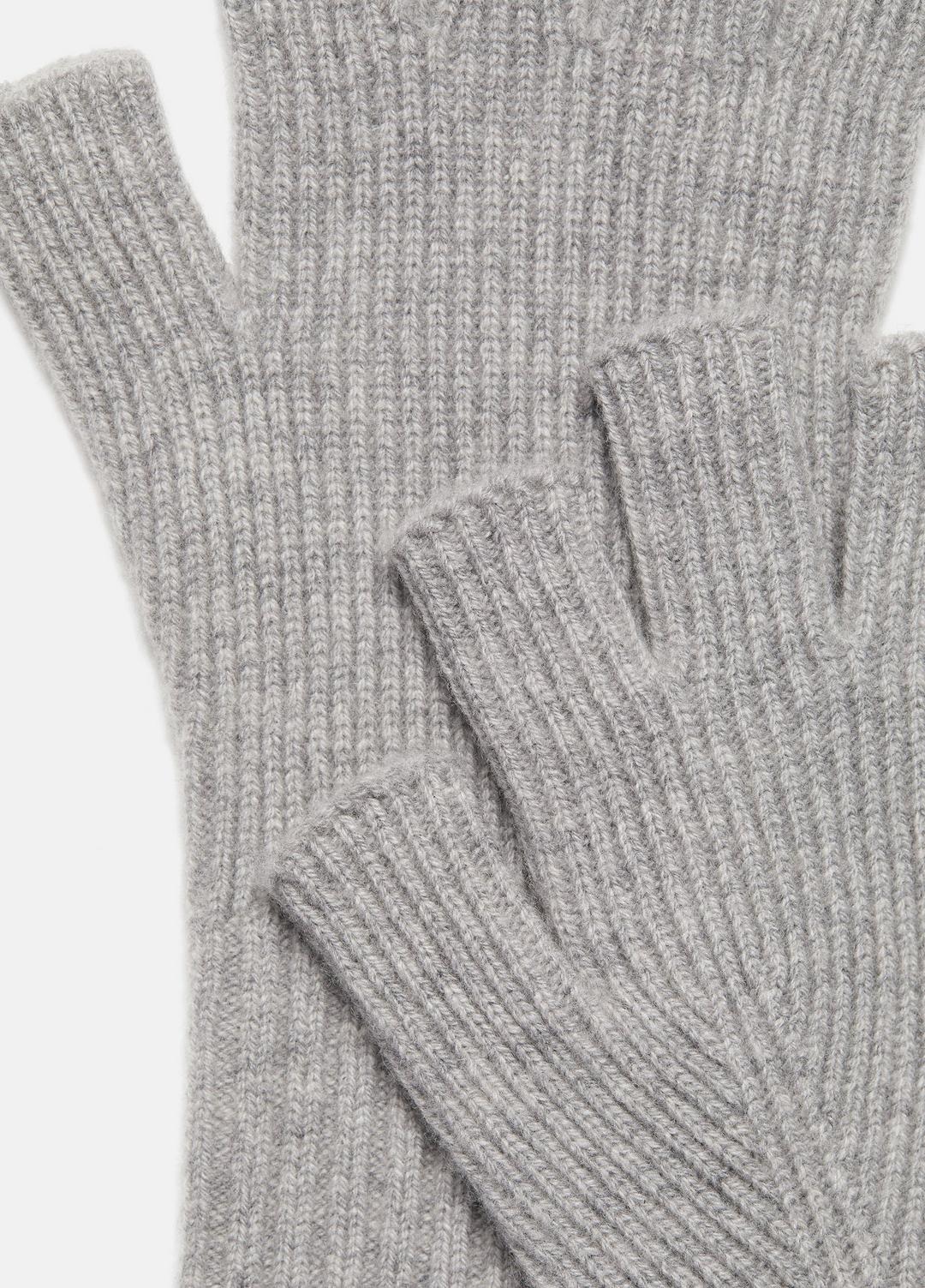Wool-Cashmere Rib-Knit Fingerless Glove in Gloves - HEATHER GREY | VINCE Men