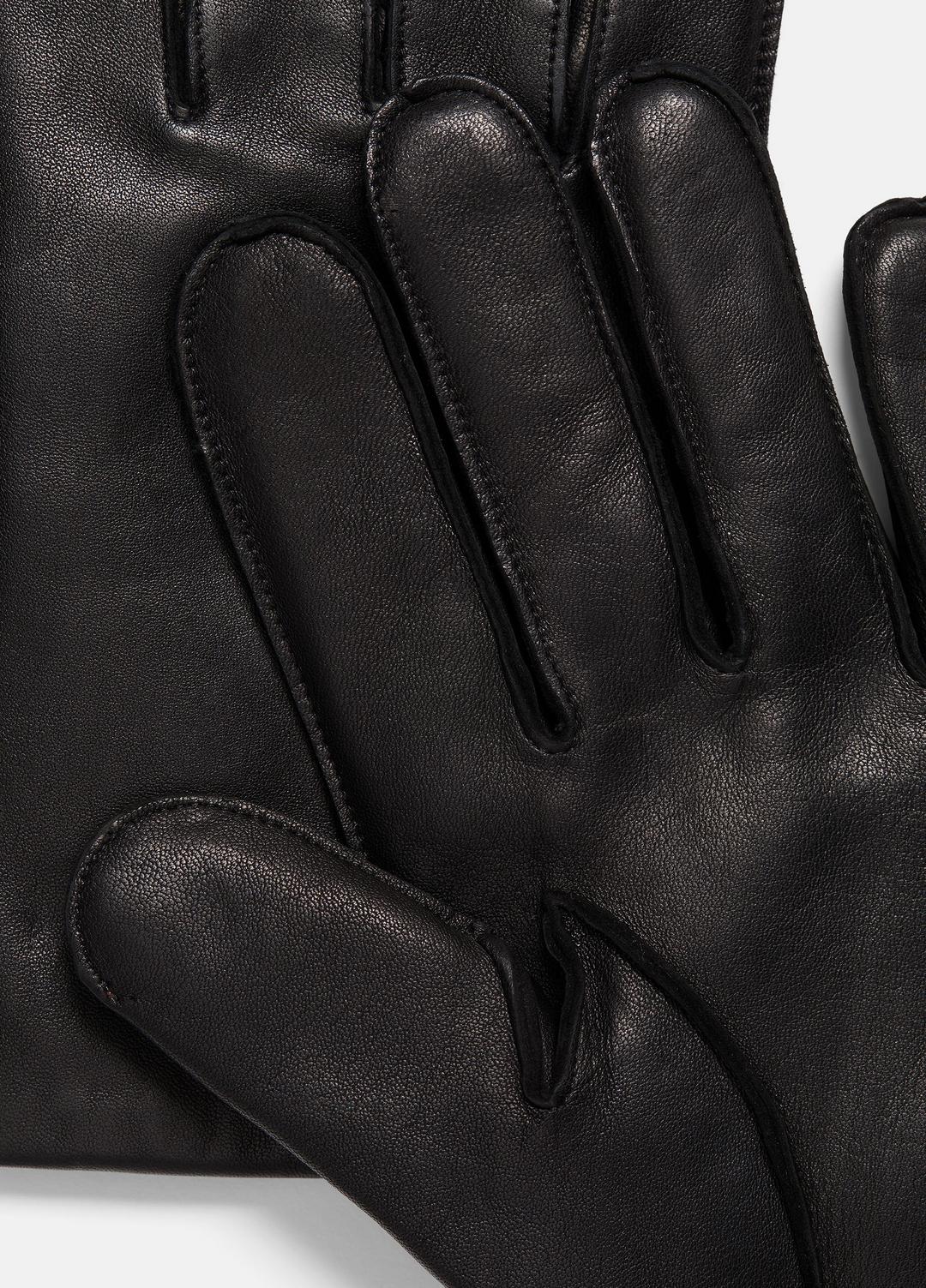 Classic Cashmere-Lined Leather Glove in Gloves - BLACK CAMELLETO | VINCE Men