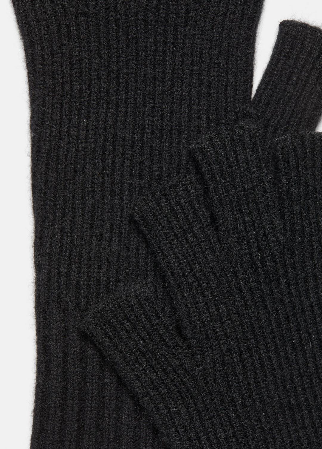 Wool-Cashmere Rib-Knit Fingerless Glove in Gloves - HEATHER BLACK | VINCE Men