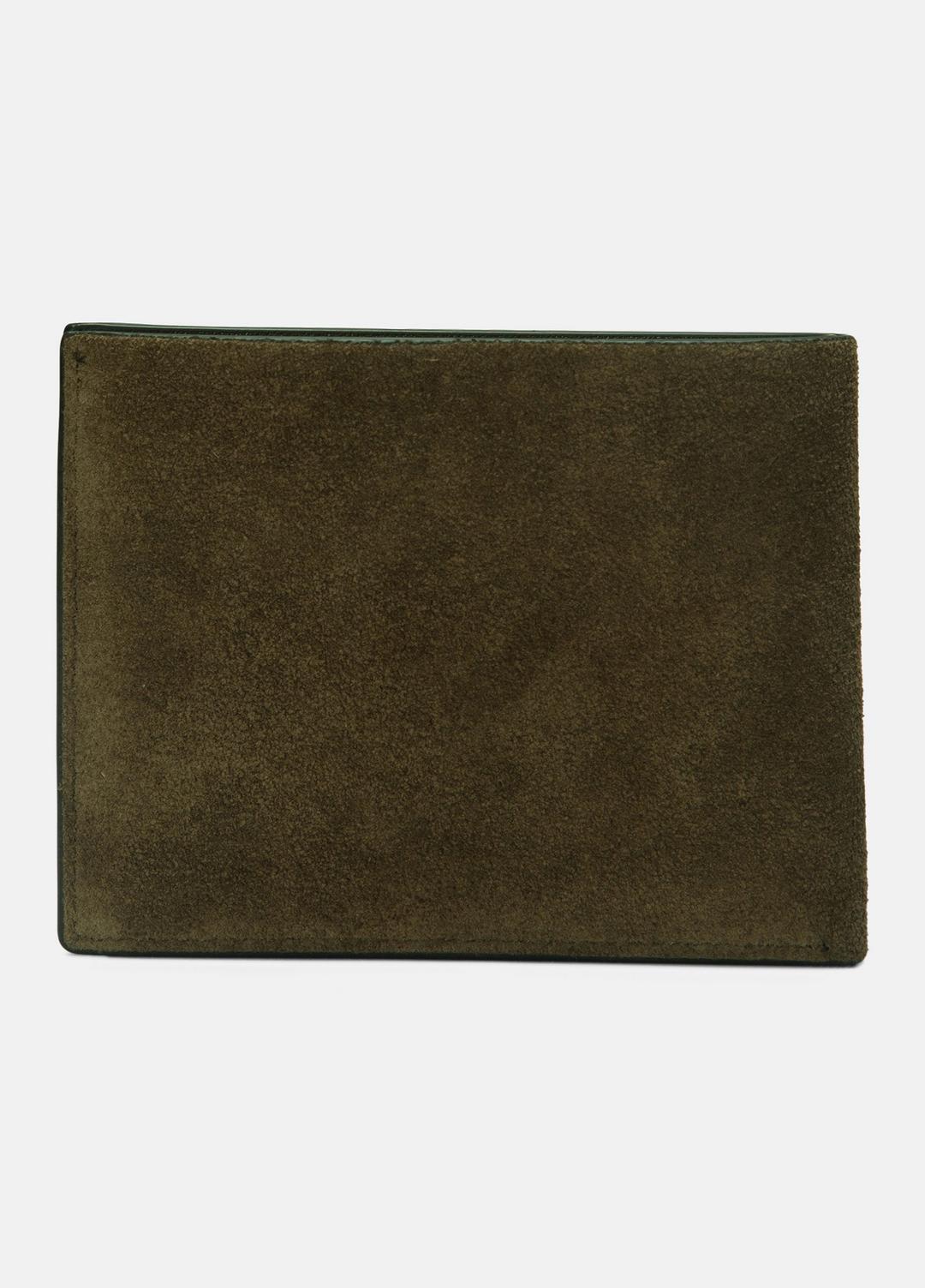 Suede Bifold Wallet in Bags - DRIVER GREEN | VINCE Men