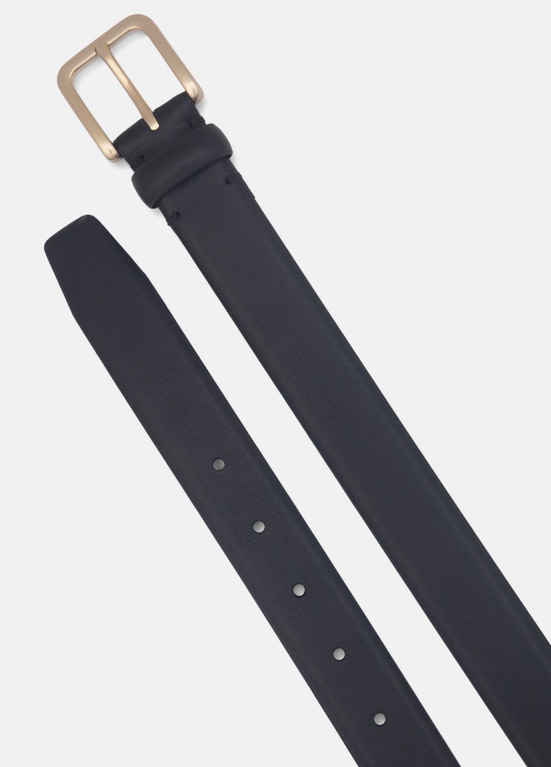 Men's 30mm Leather Belt in Belts - BLACK/ANTIQUE BRASS | VINCE Men