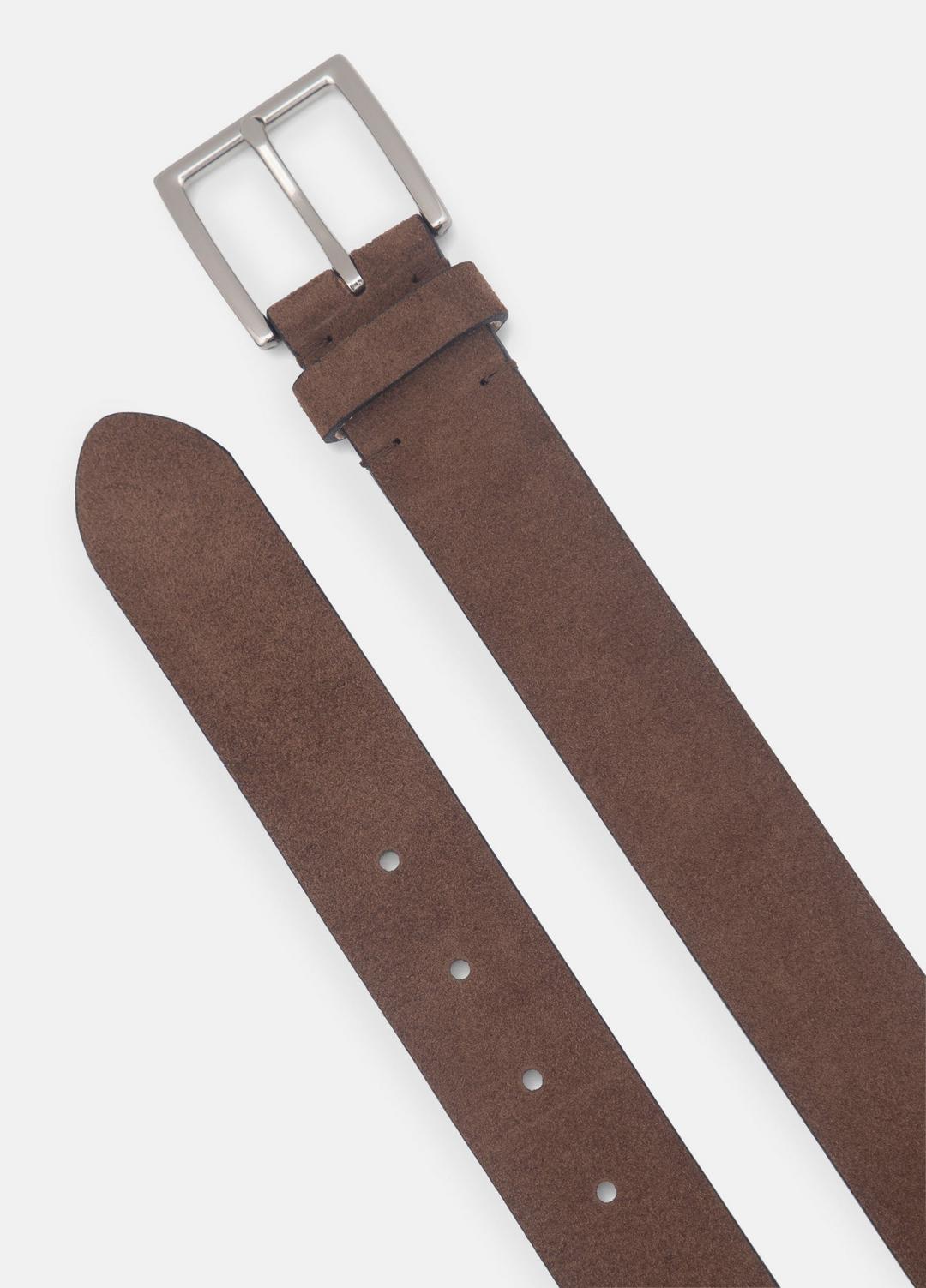 Men's 35mm Suede Belt in Belts - CHOCOLATE/PALLADIUM | VINCE Men