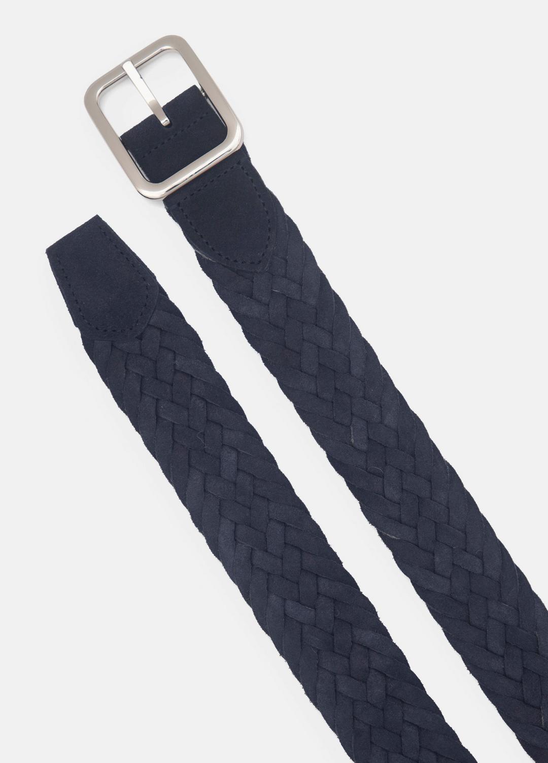 Men's 35mm Reversible Woven Suede Belt in Belts - COASTAL BLUE/GREY PALLADI | VINCE Men