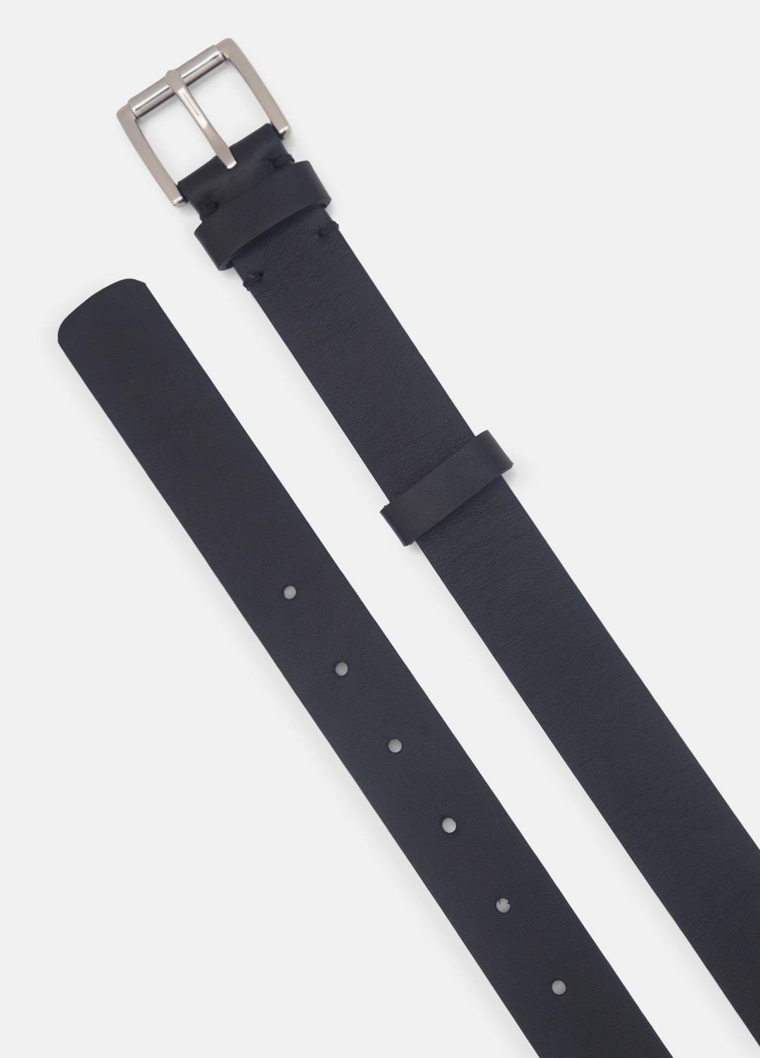 Men's 30mm Leather Double-Loop Belt in Belts - BLACK/PALLADIUM | VINCE Men