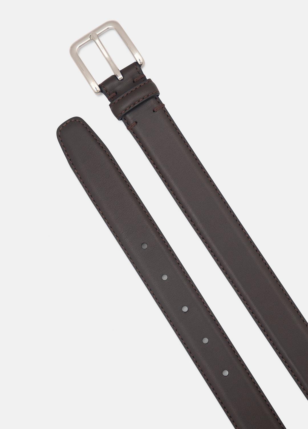 Men’s 30mm Stitched Leather Belt in Belts - CACAO BROWN | VINCE Men