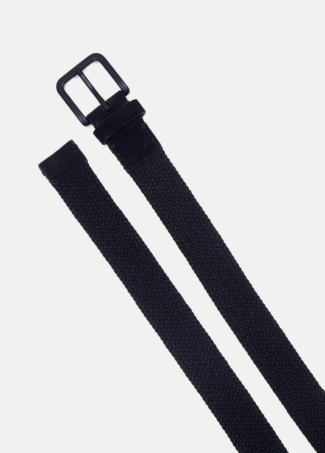 Men's 32mm Stretch-Woven Belt in Belts - BLACK | VINCE Men
