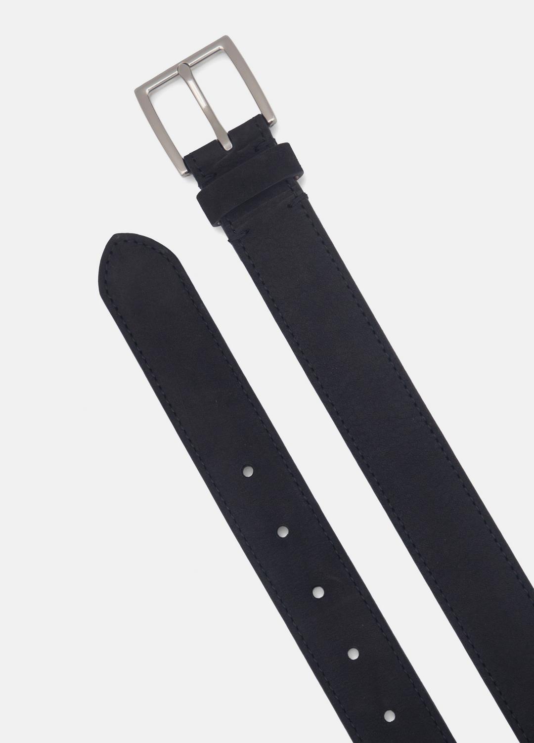Men's 32mm Nubuck Leather Belt in Belts - BLACK/PALLADIUM | VINCE Men
