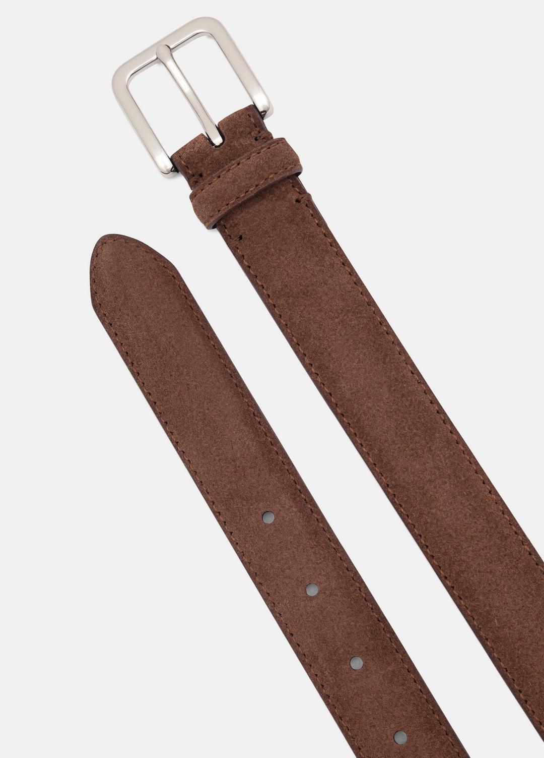Men's 30mm Stitched Suede Belt in Belts - CHOCOLATE | VINCE Men