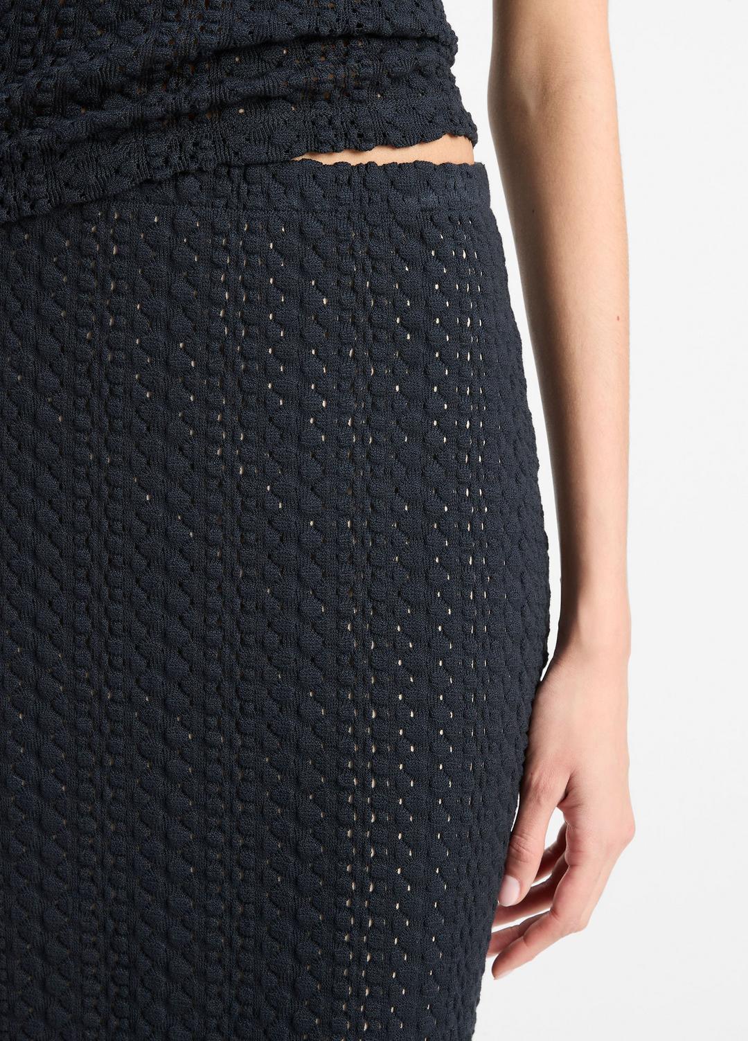 Textural Cotton Midi Skirt in Dresses & Skirts - COASTAL BLUE | VINCE Sale