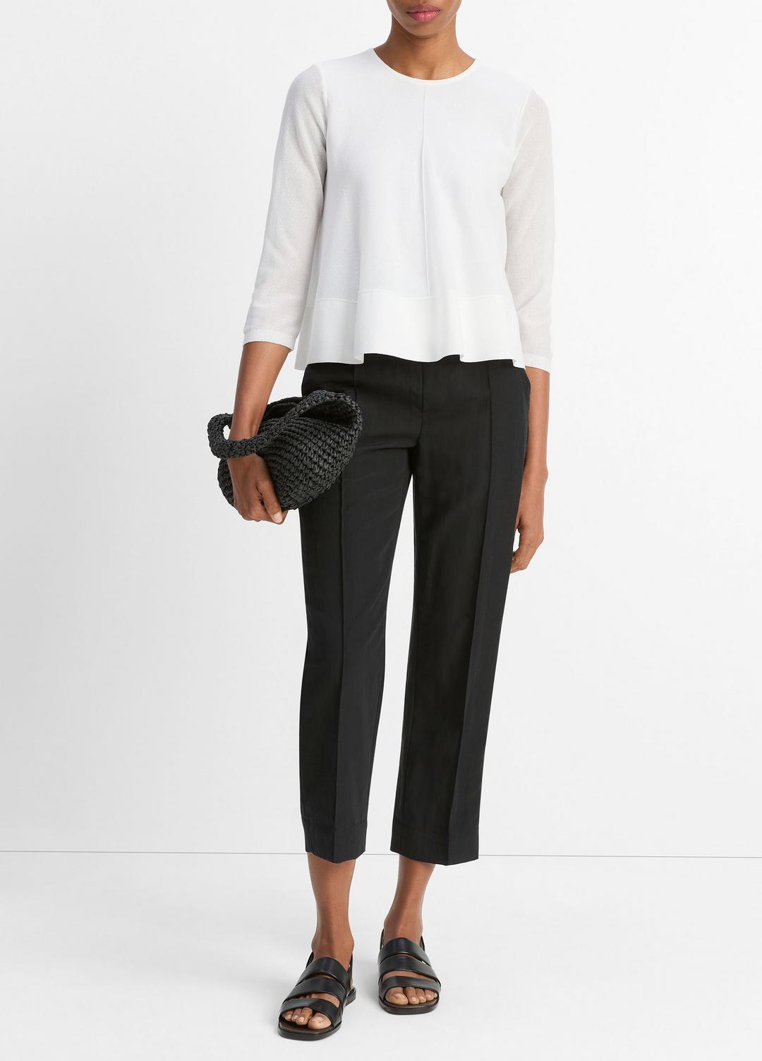 Italian Cotton-Blend A-Line Sweater in Sweaters - OPTIC WHITE | VINCE Sale