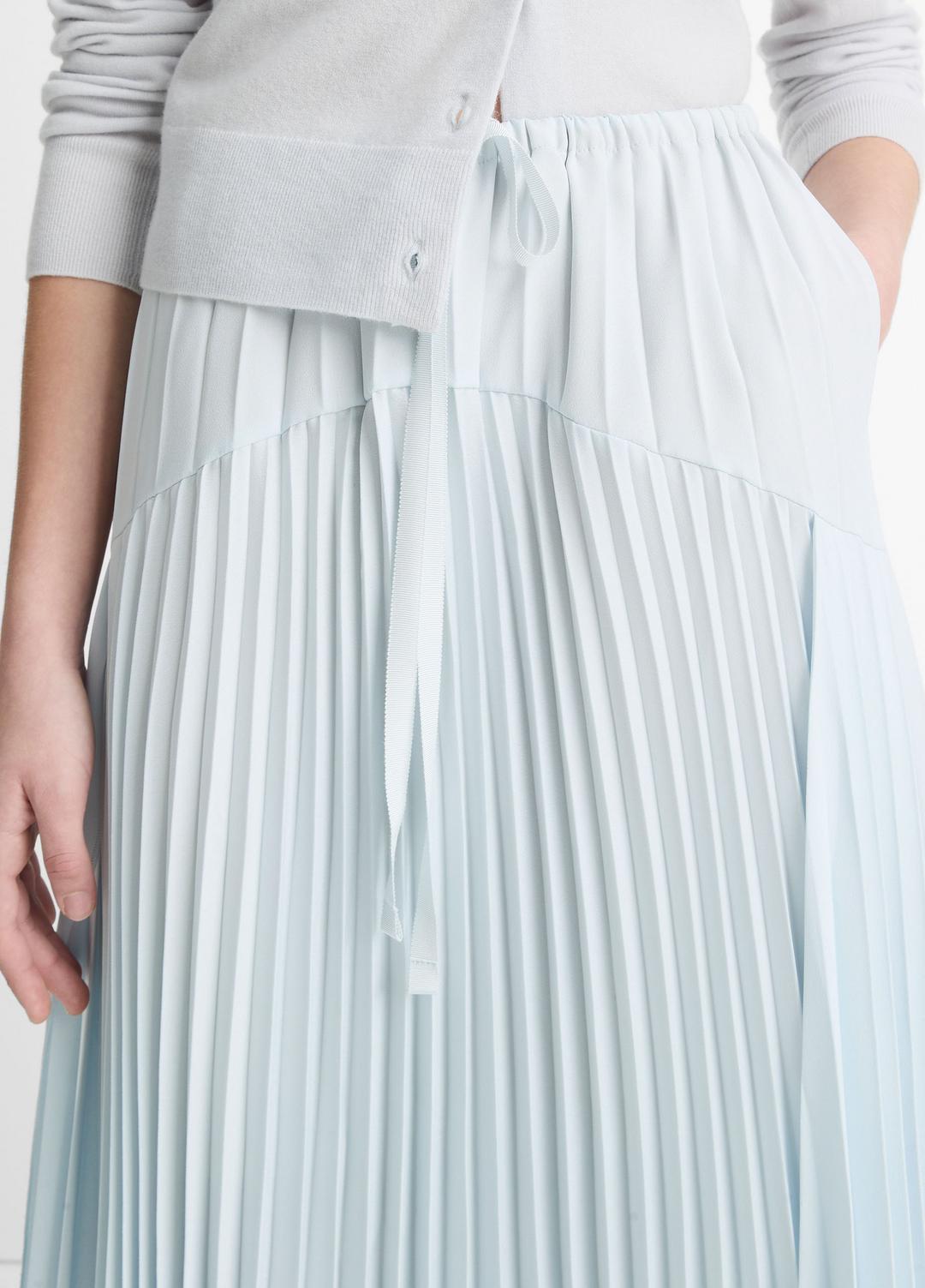 Pleated Satin Tiered Skirt in Dresses & Skirts - SKY MIST | VINCE Sale
