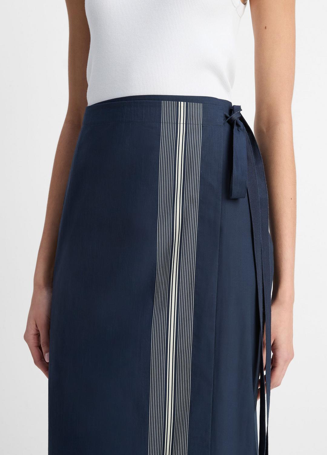 Handkerchief-Stripe Straight Wrap Skirt in Dresses & Skirts - COASTAL BLUE/PALE CANYON | VINCE Sale