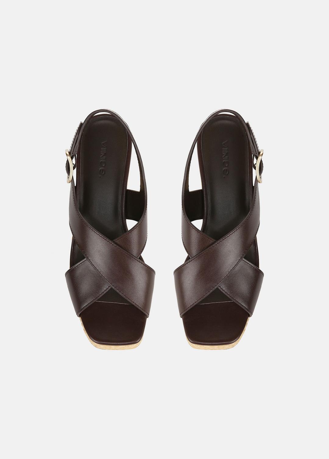 Clementina Leather Platform Sandal in Shoes - CACAO BROWN | VINCE Sale